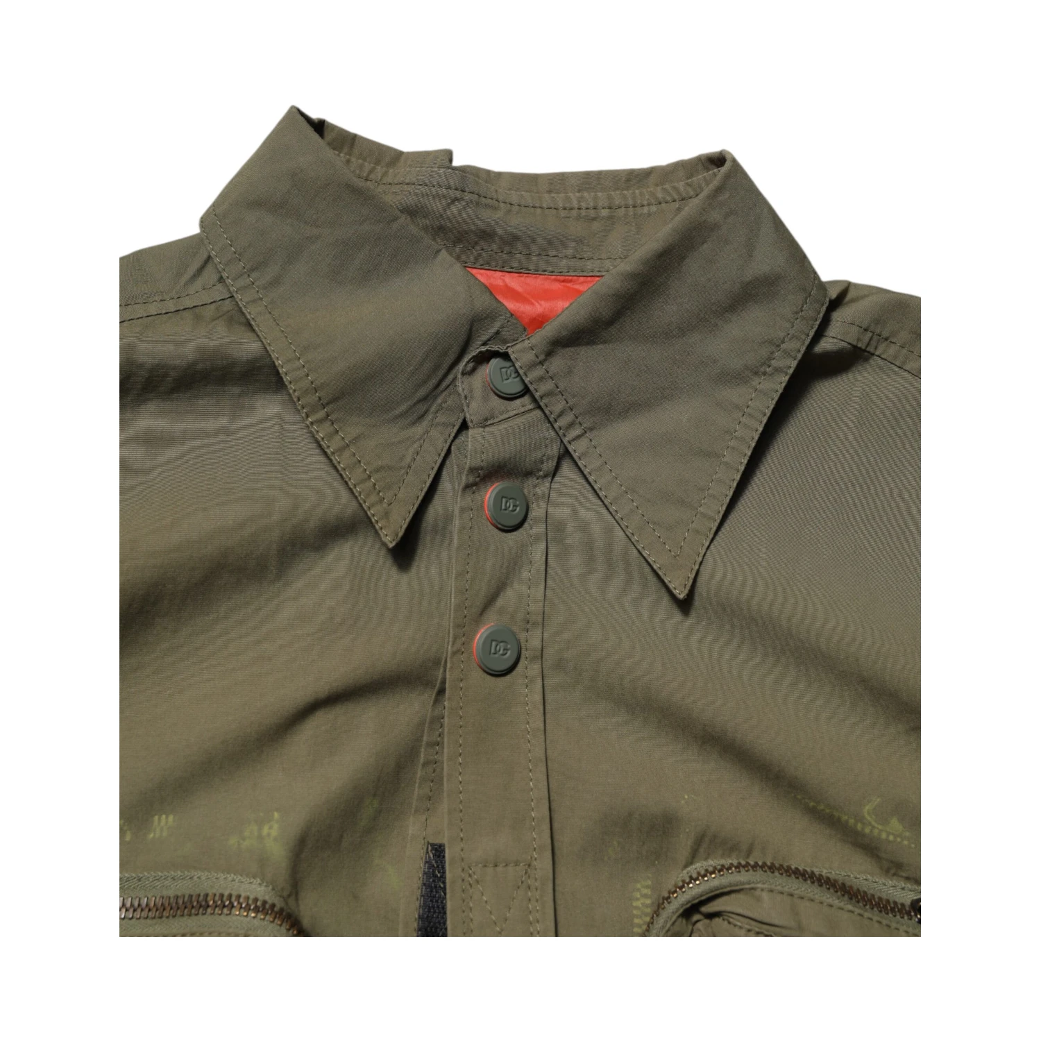 Army Green Button Down Long Sleeves Shirt
