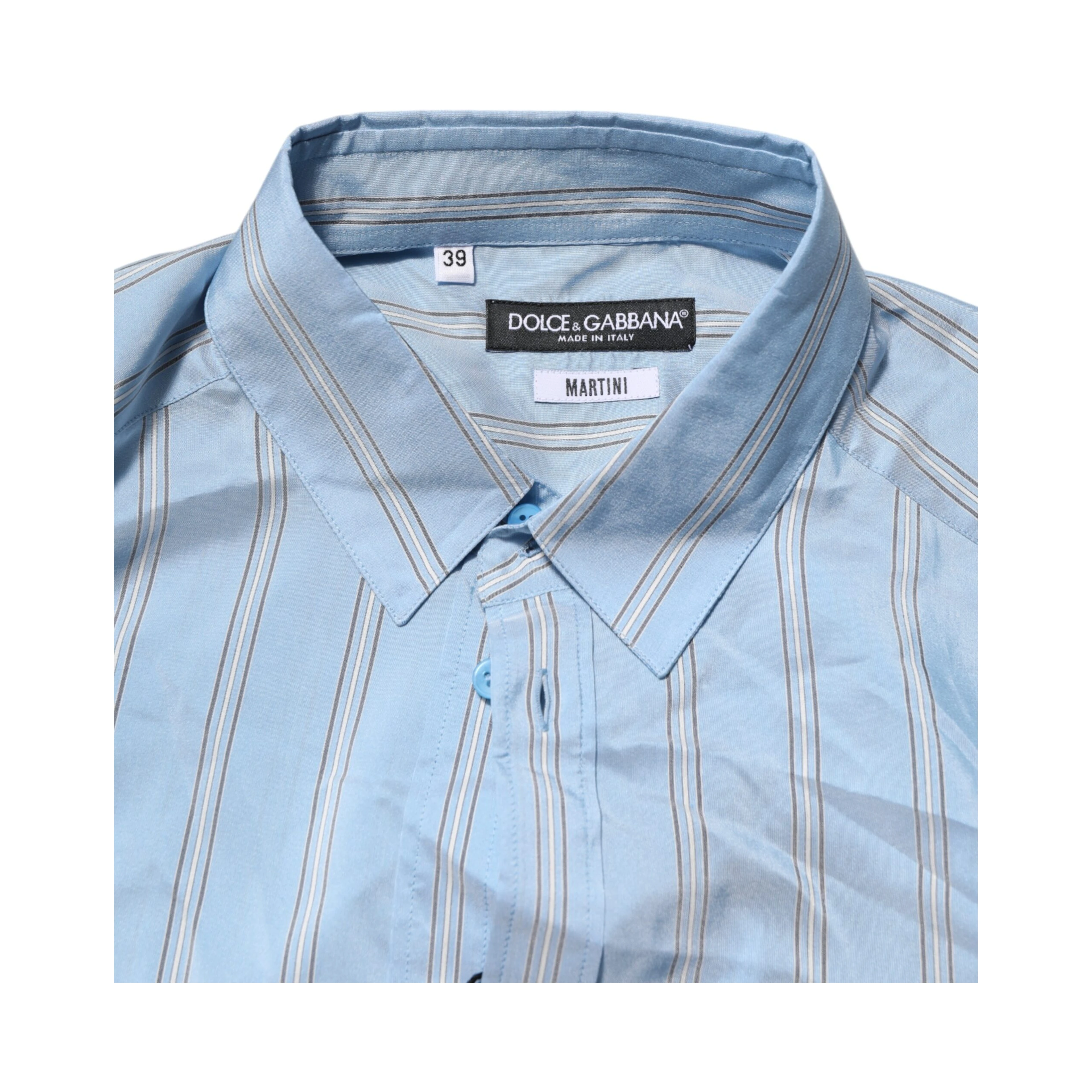 Blue Striped MARTINI Long Sleeve Dress Shirt