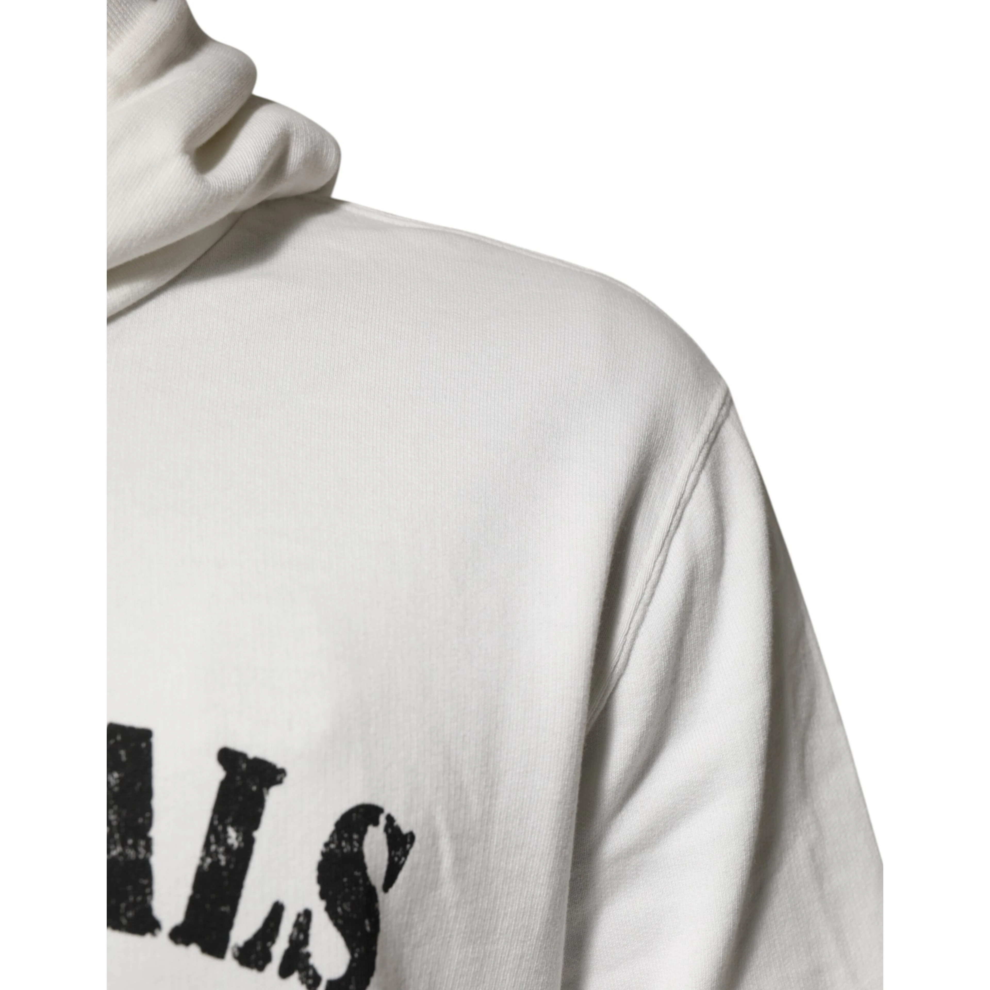 White Cotton DG ROYAL Print Hooded Sweater