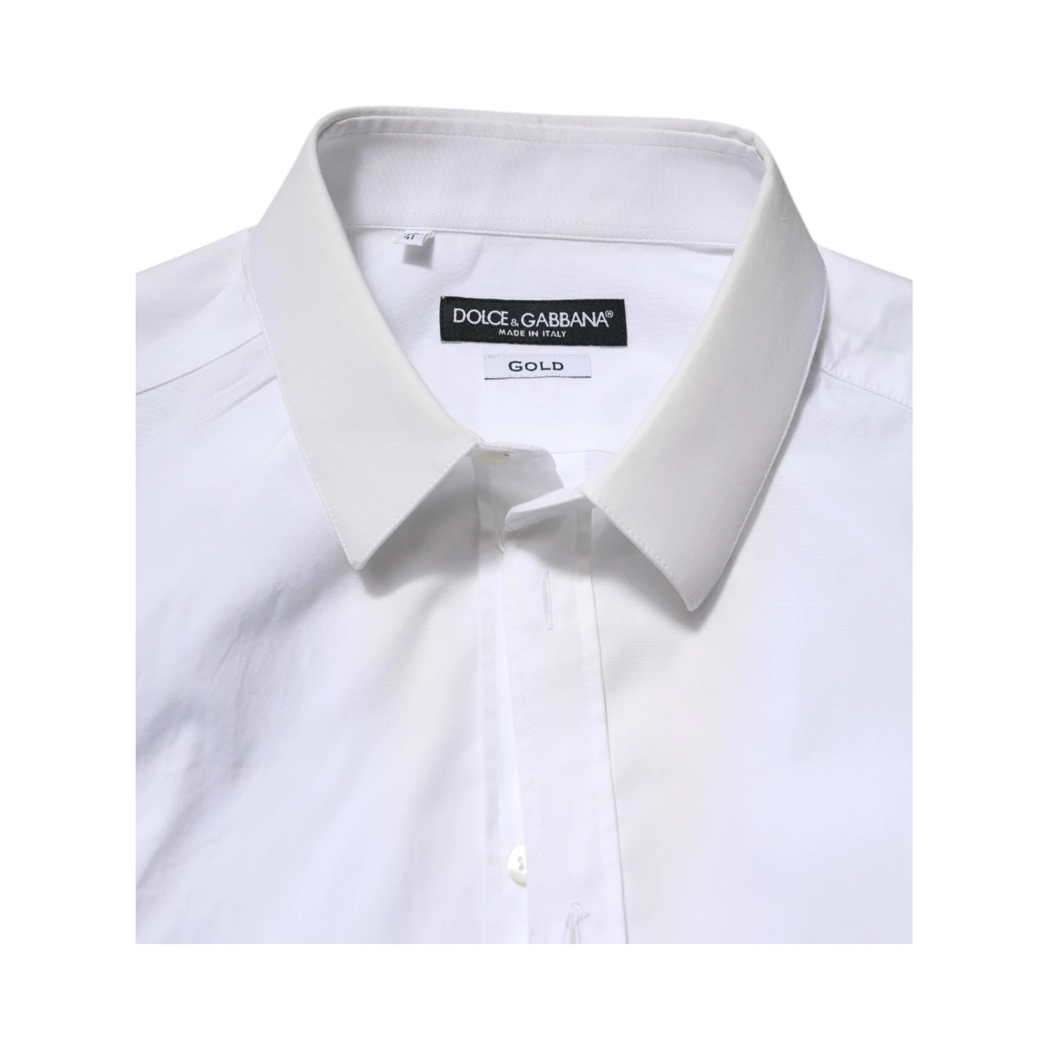 White Cotton GOLD Long Sleeves Dress Shirt