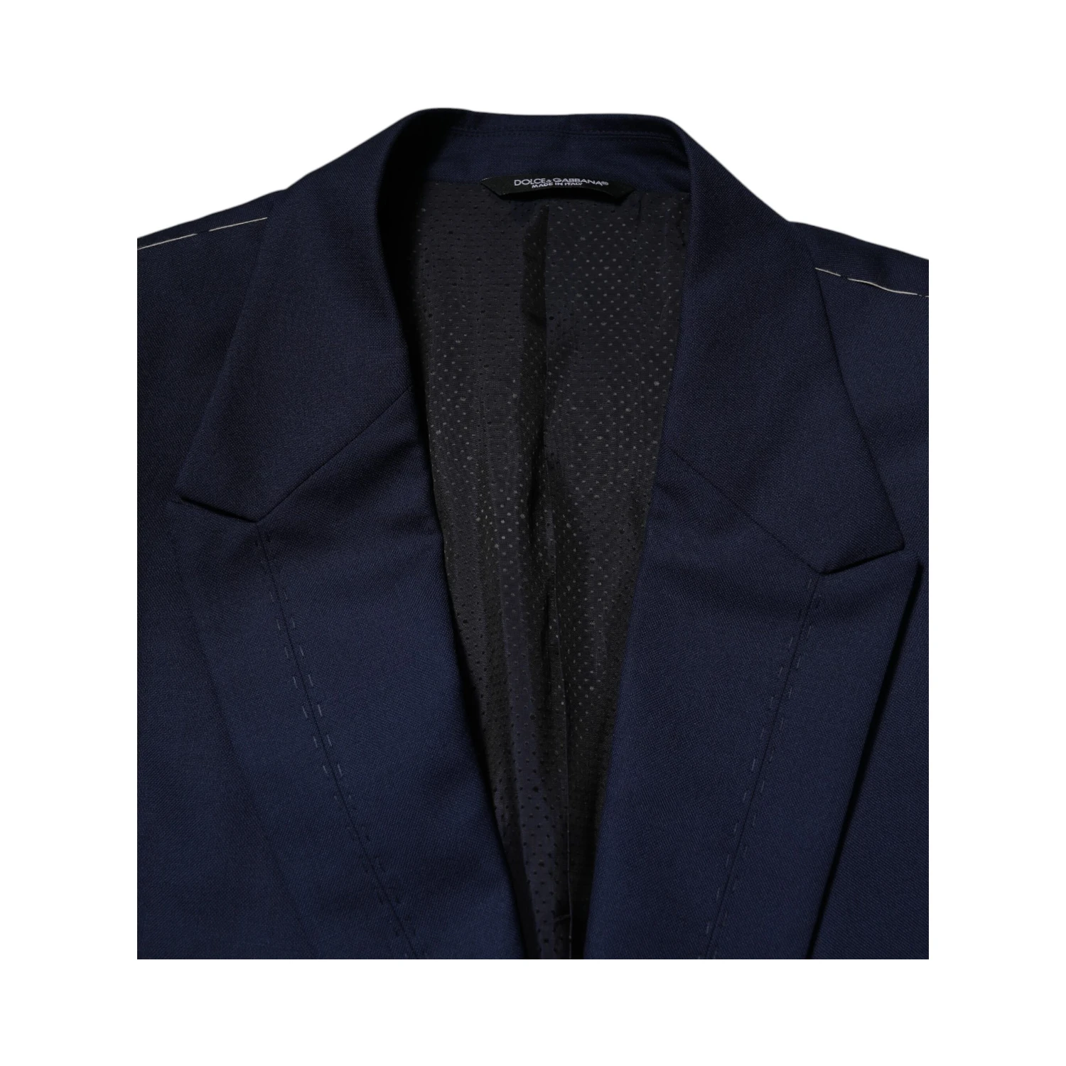 Blue Wool Single Breasted Suit Coat Blazer