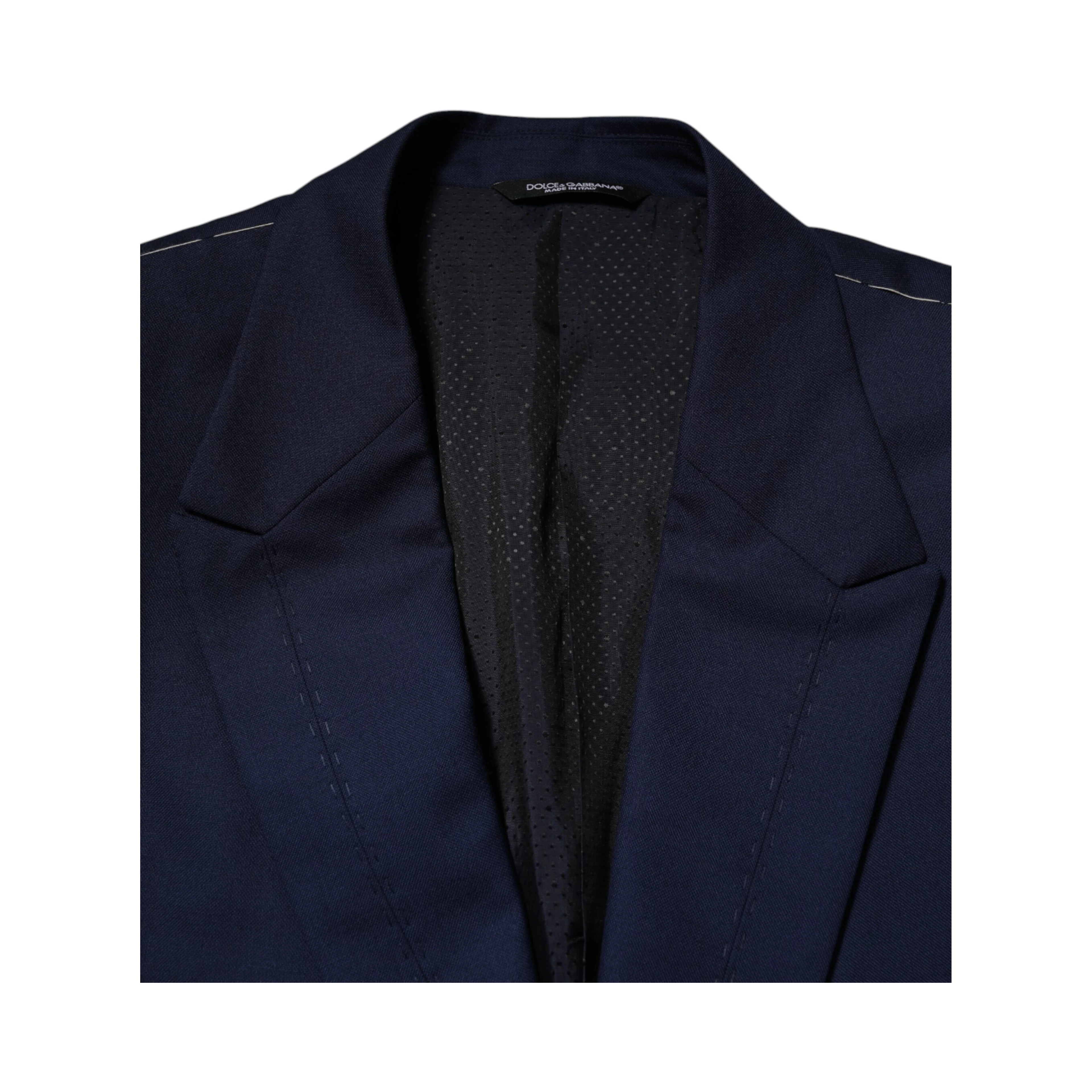 Blue Wool Single Breasted Suit Coat Blazer