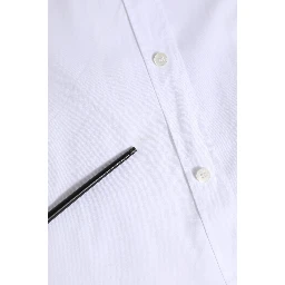 White Cotton GOLD Long Sleeves Dress Shirt