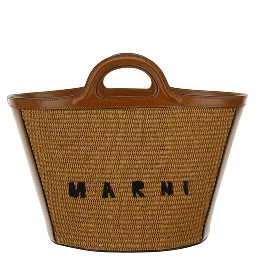 Brown Cotton Shoulder Bag