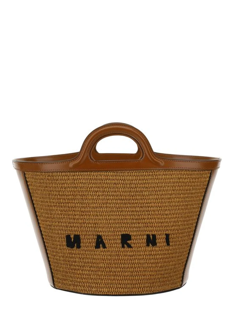 Brown Cotton Shoulder Bag