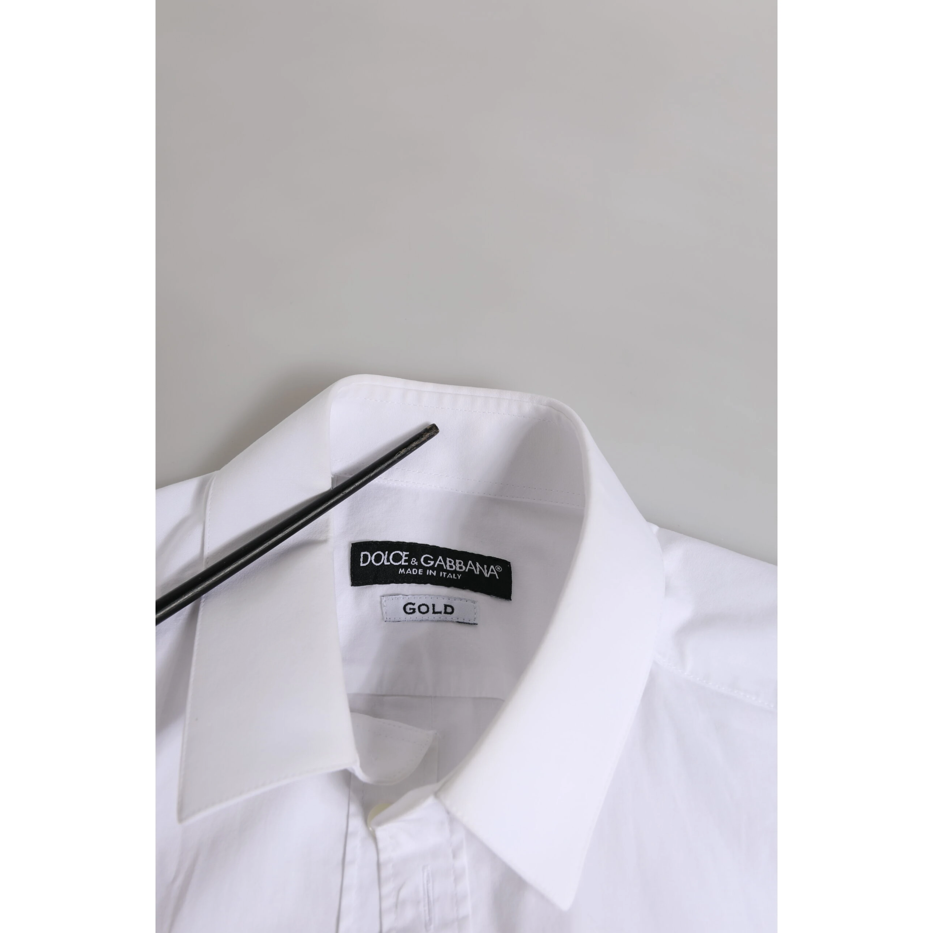 White Cotton GOLD Long Sleeve Men Dress Shirt