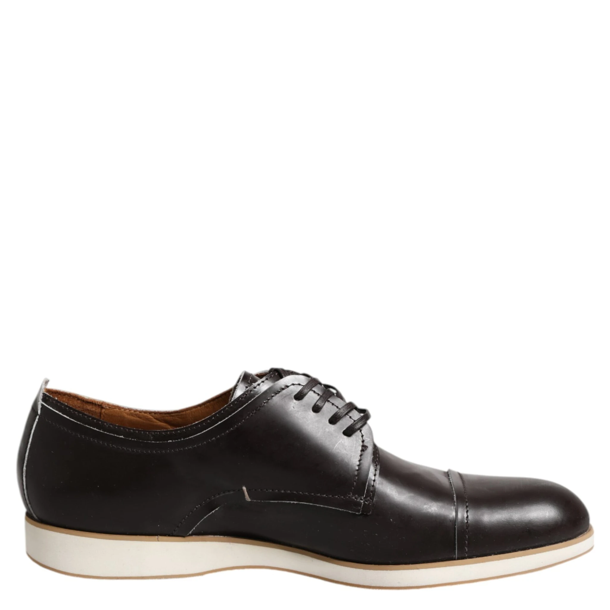 Dark Brown Leather Derby Lace Up Dress Formal Shoes