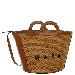 Brown Cotton Shoulder Bag