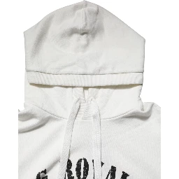 White Cotton DG ROYAL Print Hooded Sweater