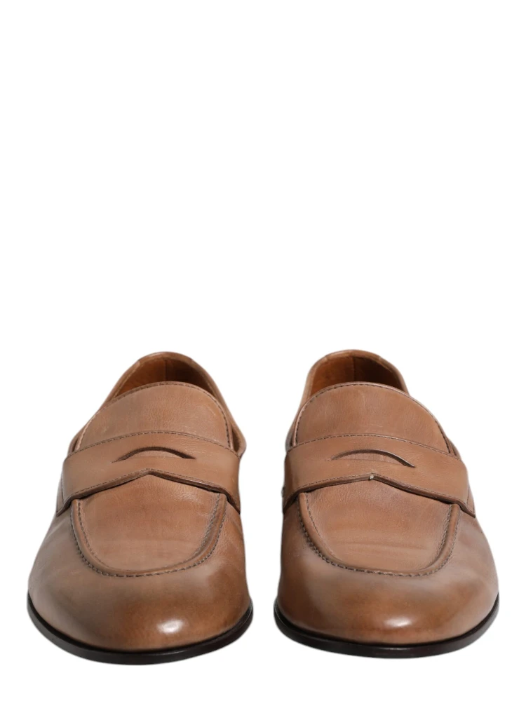 Brown Leather Loafer Dress Formal Shoes alternative