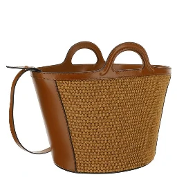 Brown Cotton Shoulder Bag