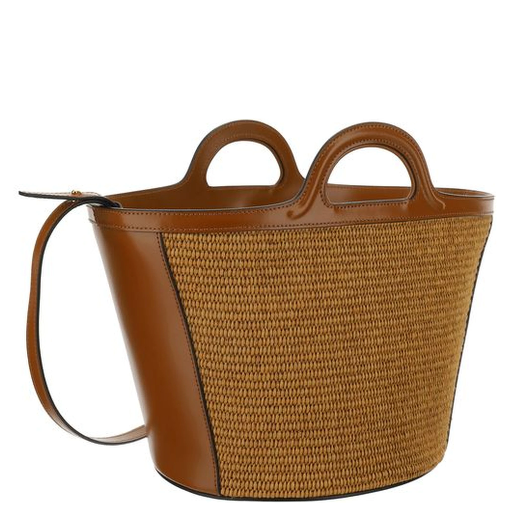 Brown Cotton Shoulder Bag