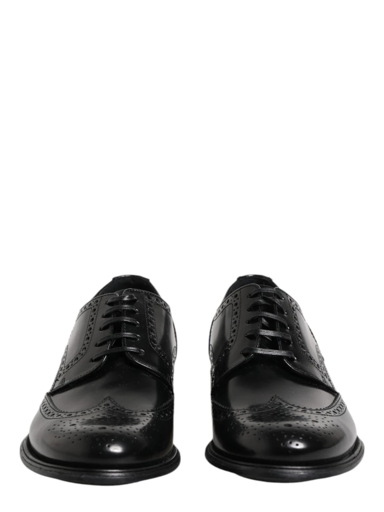 Black Leather Derby Wingtip Formal Shoes alternative