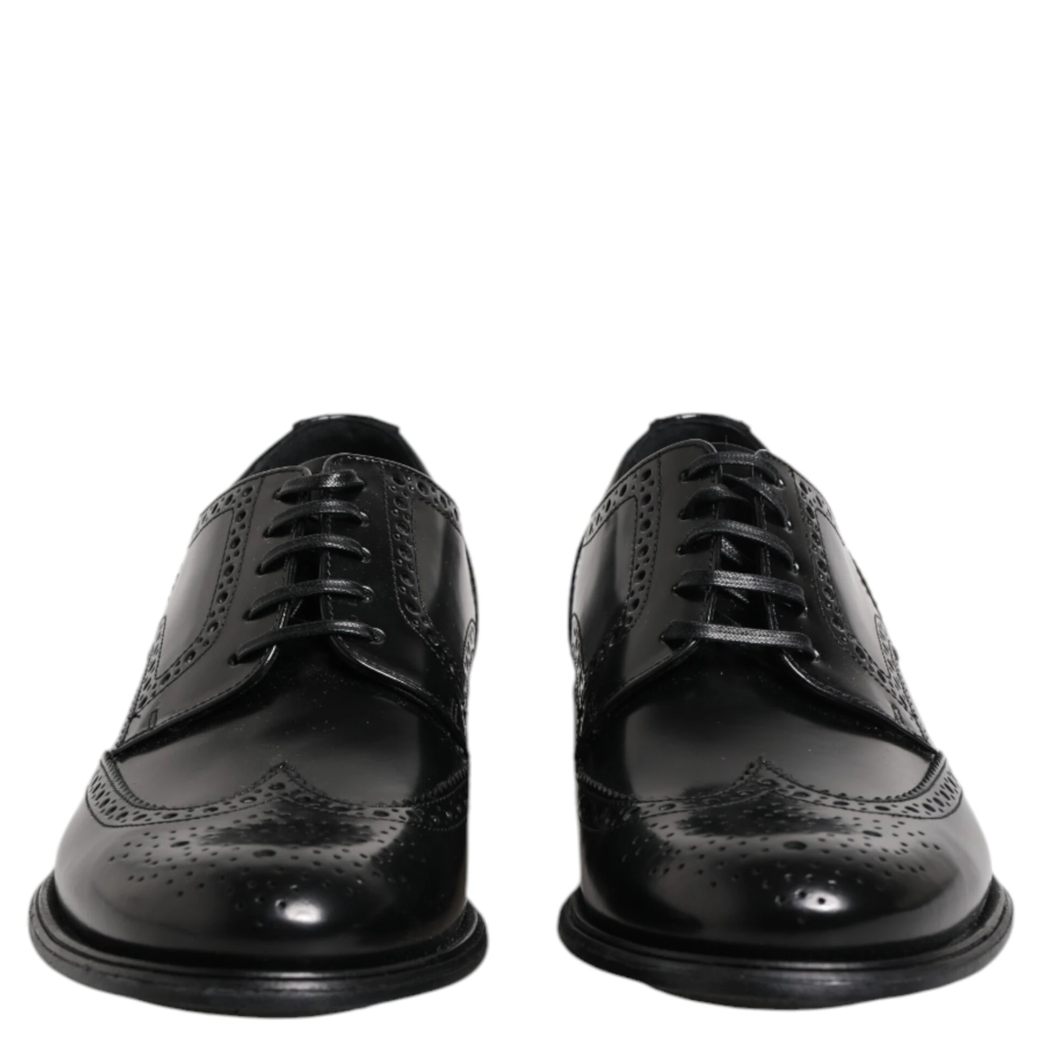 Black Leather Derby Wingtip Formal Shoes