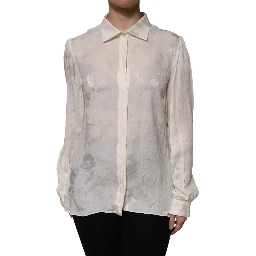 White Button Down Long Sleeves Blouse Top