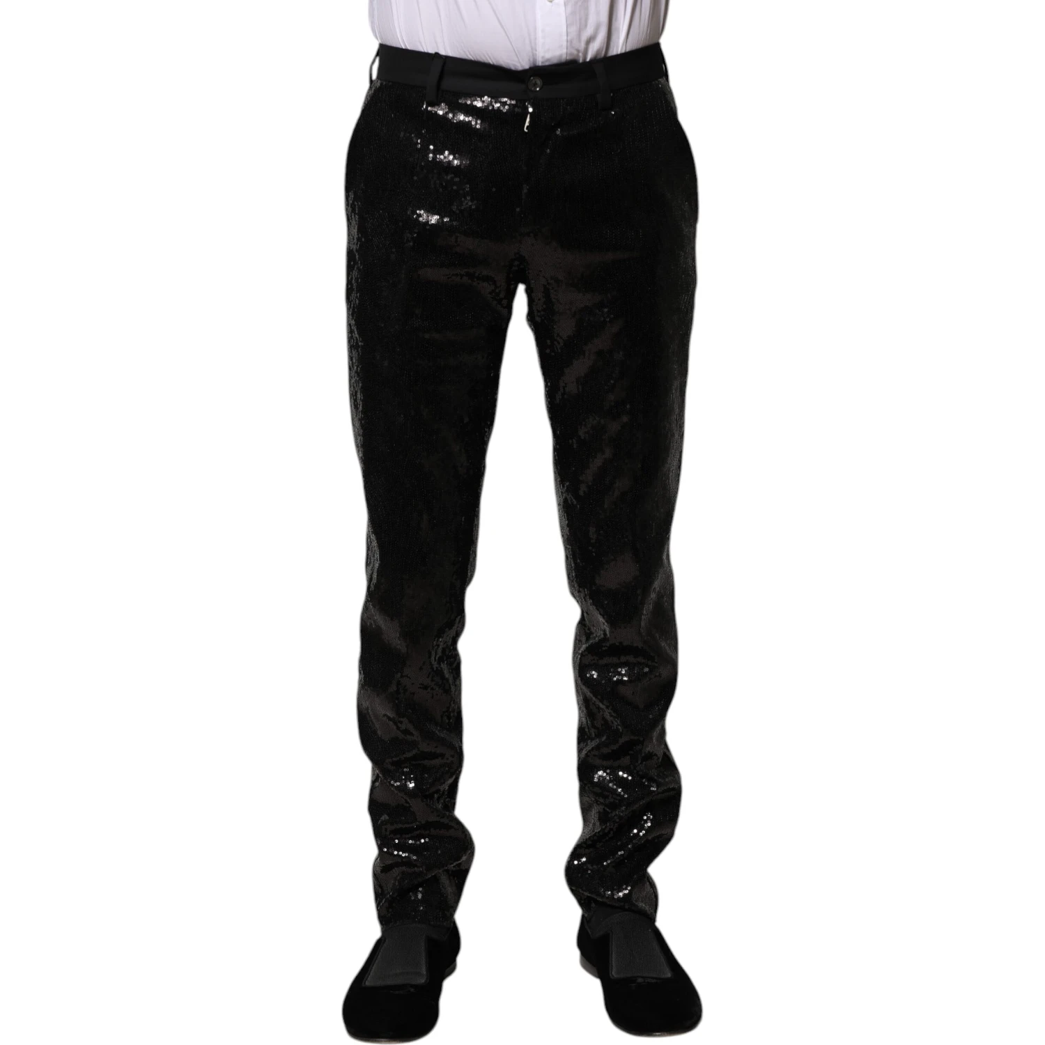 Black Sequined Embellishment Pants