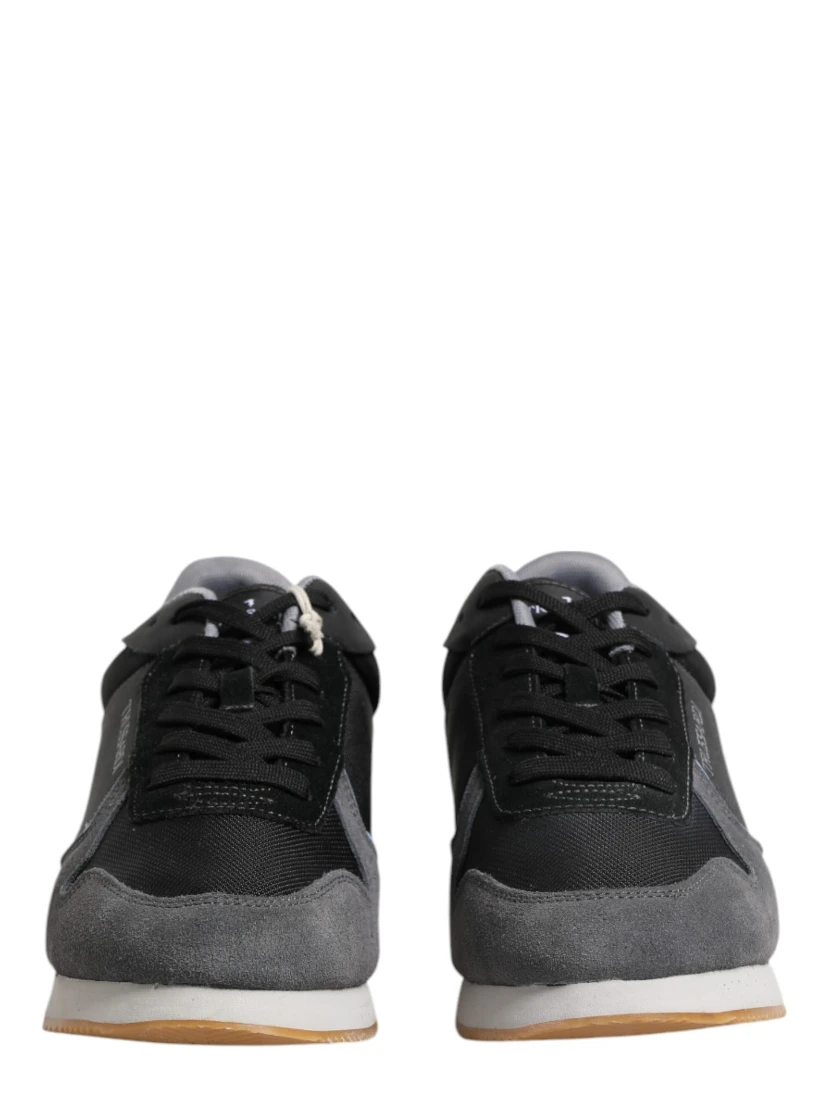 Black Gray Lace Up Low Top Casual Sneakers Shoes