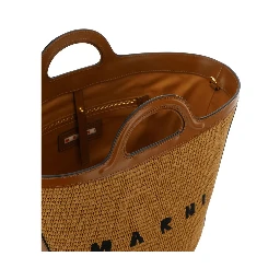 Brown Cotton Shoulder Bag