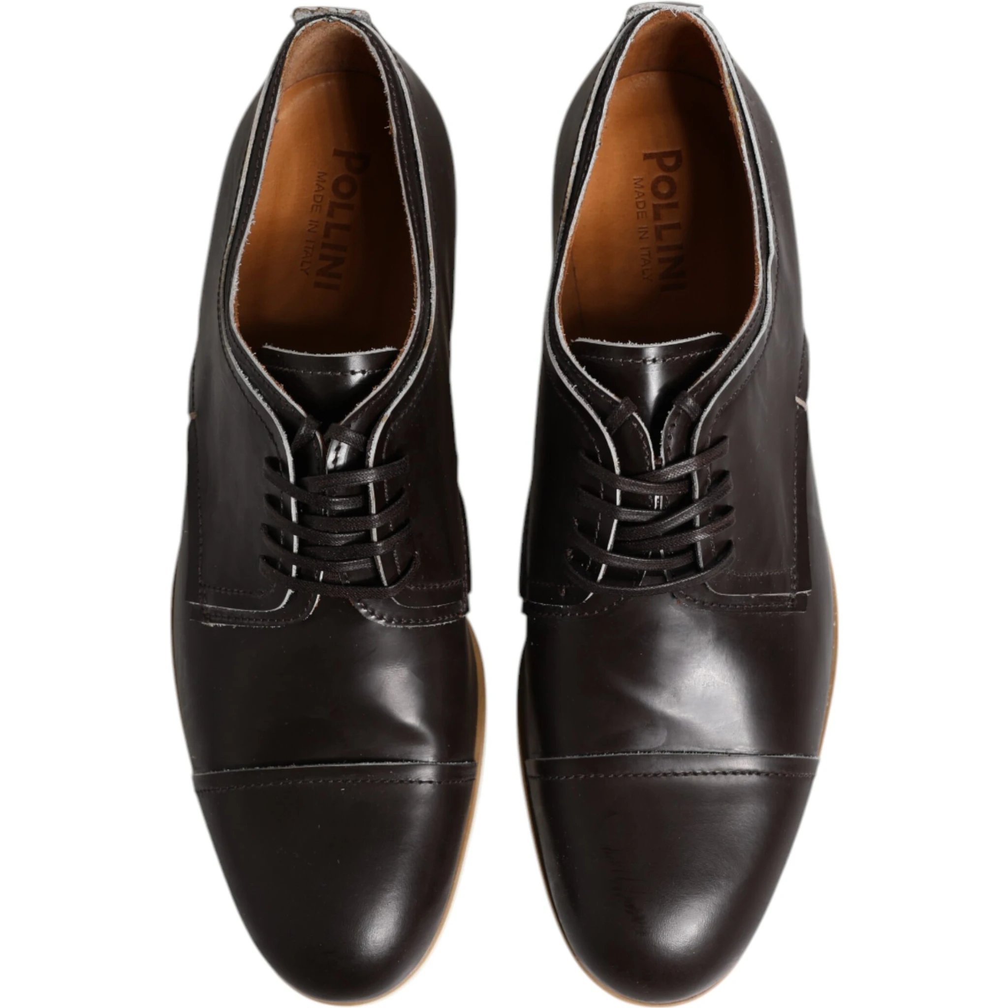 Dark Brown Leather Derby Lace Up Dress Formal Shoes