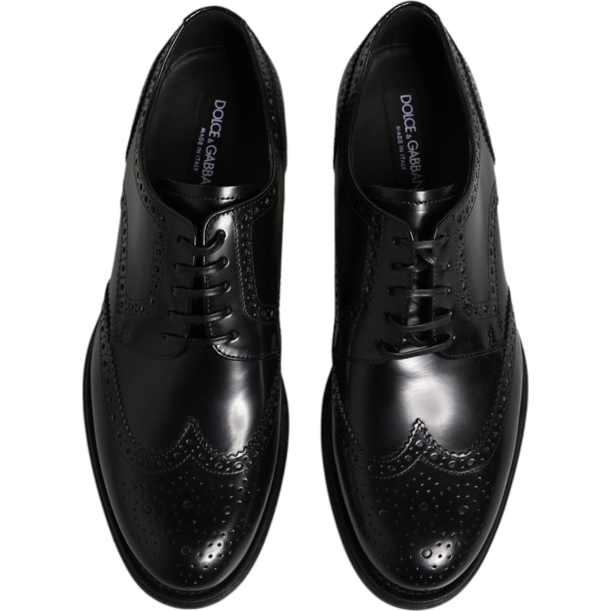 Black Leather Derby Wingtip Formal Shoes