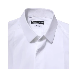 White Cotton GOLD Long Sleeves Men Dress Shirt