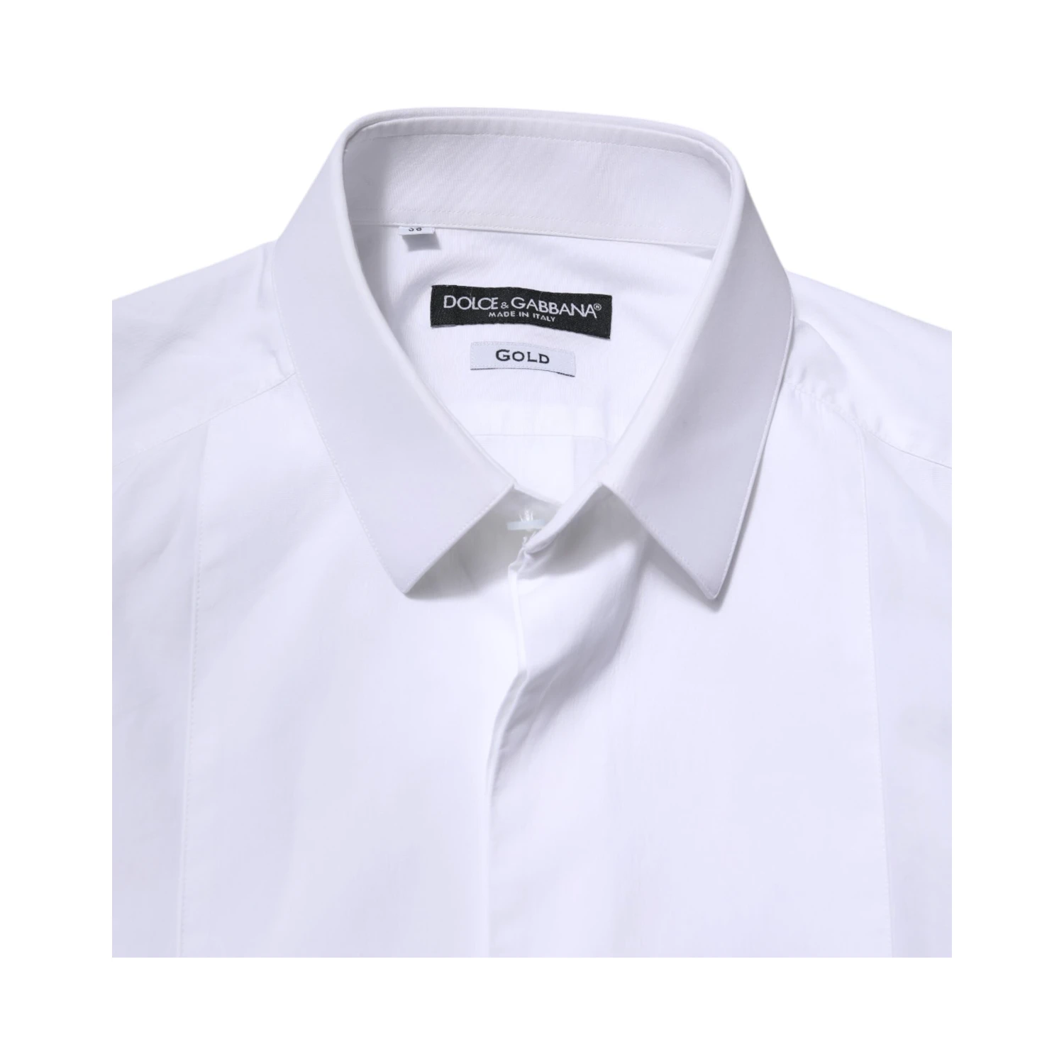 White Cotton GOLD Long Sleeves Men Dress Shirt