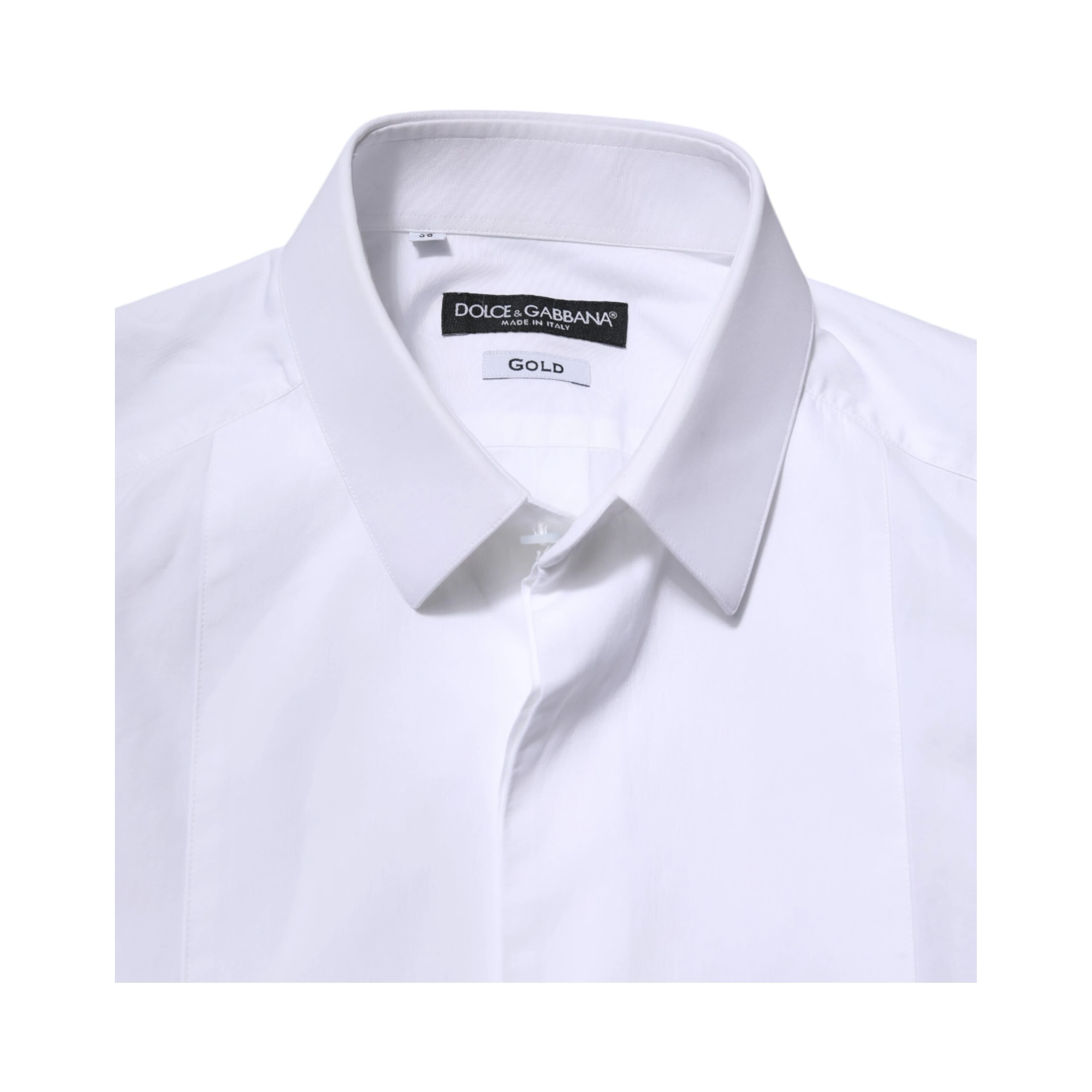 White Cotton GOLD Long Sleeves Men Dress Shirt