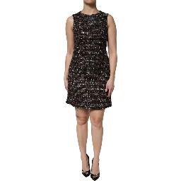 Multicolor Sleeveless Mini Tweed A-line Dress
