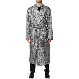 Multicolor Floral Robe Coat Wrap Jacket