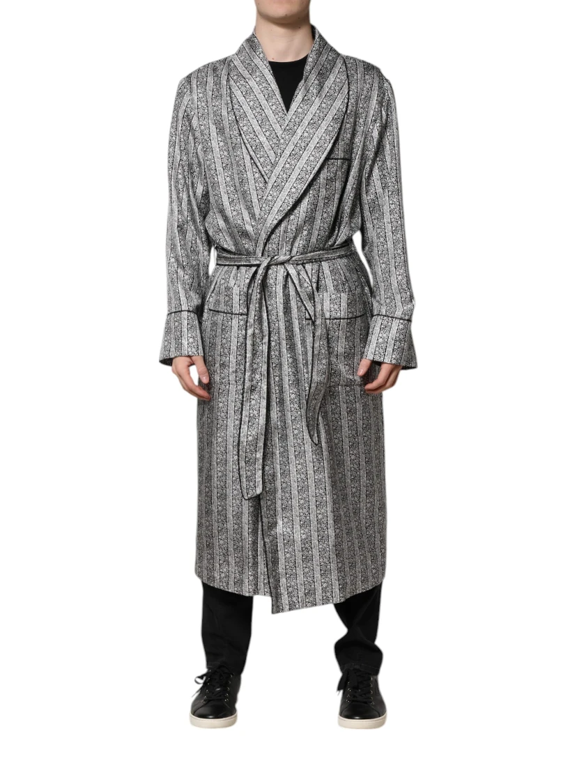 Multicolor Floral Robe Coat Wrap Jacket