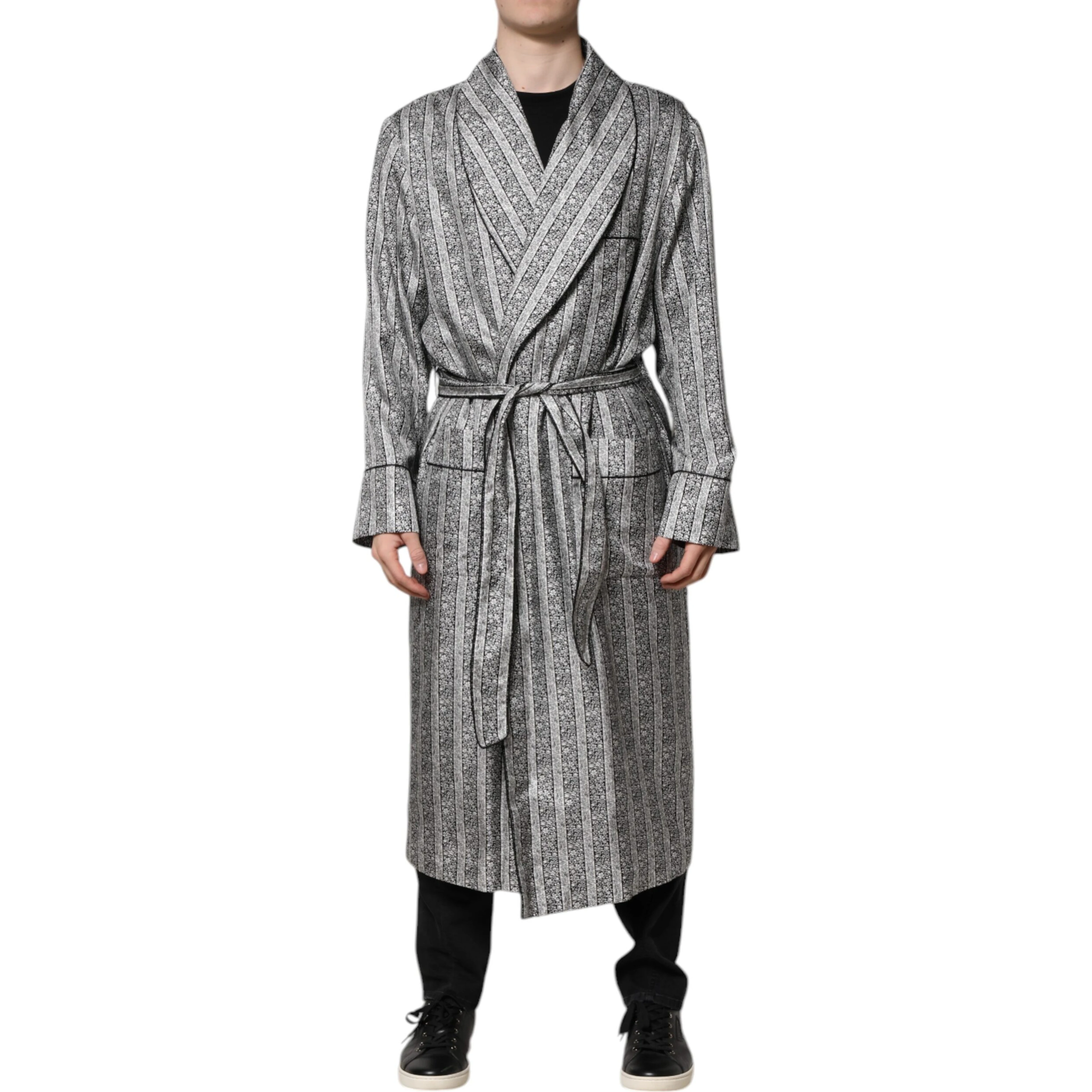 Multicolor Floral Robe Coat Wrap Jacket