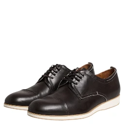 Dark Brown Leather Derby Lace Up Dress Formal Shoes