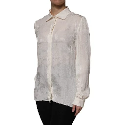 White Button Down Long Sleeves Blouse Top