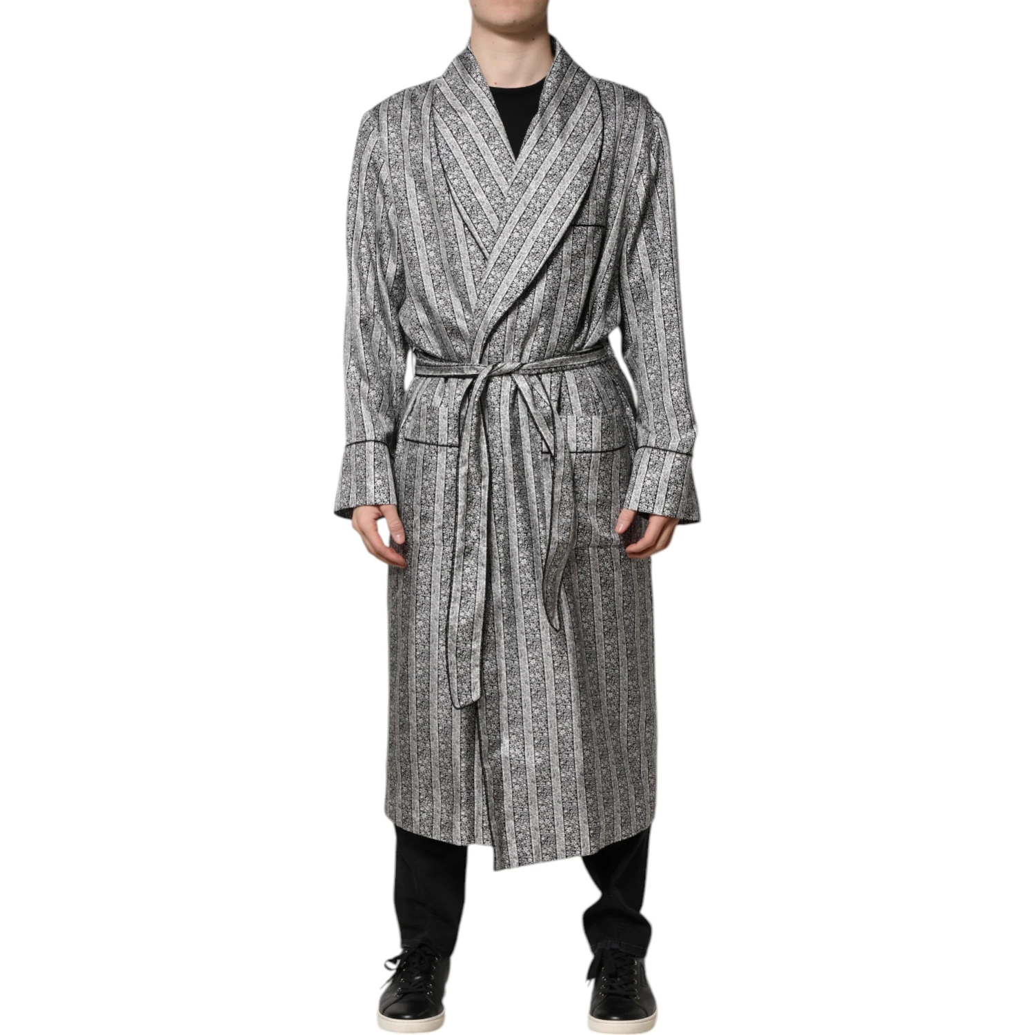 Multicolor Floral Robe Coat Wrap Jacket