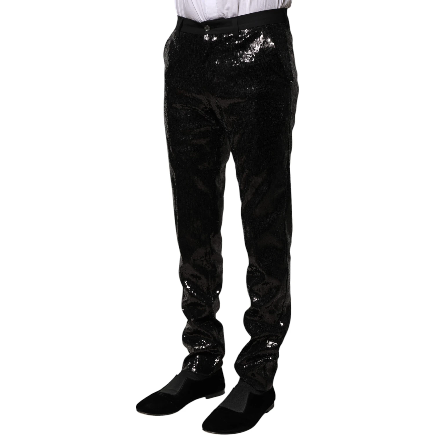 Black Sequined Embellishment Pants