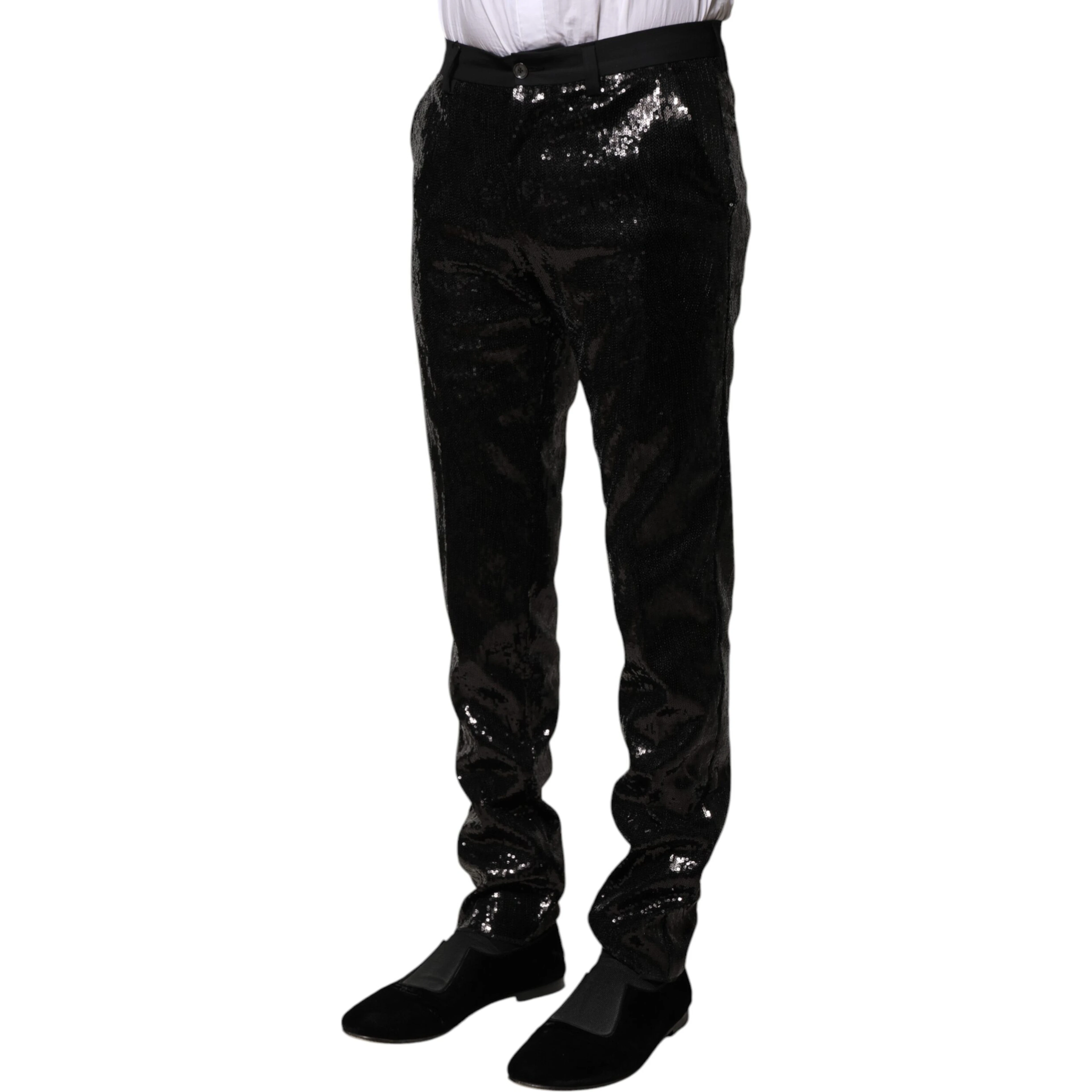 Black Sequined Embellishment Pants