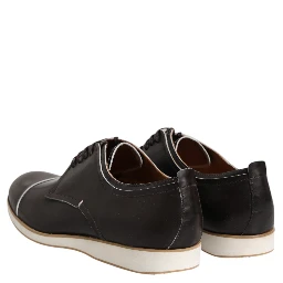 Dark Brown Leather Derby Lace Up Dress Formal Shoes