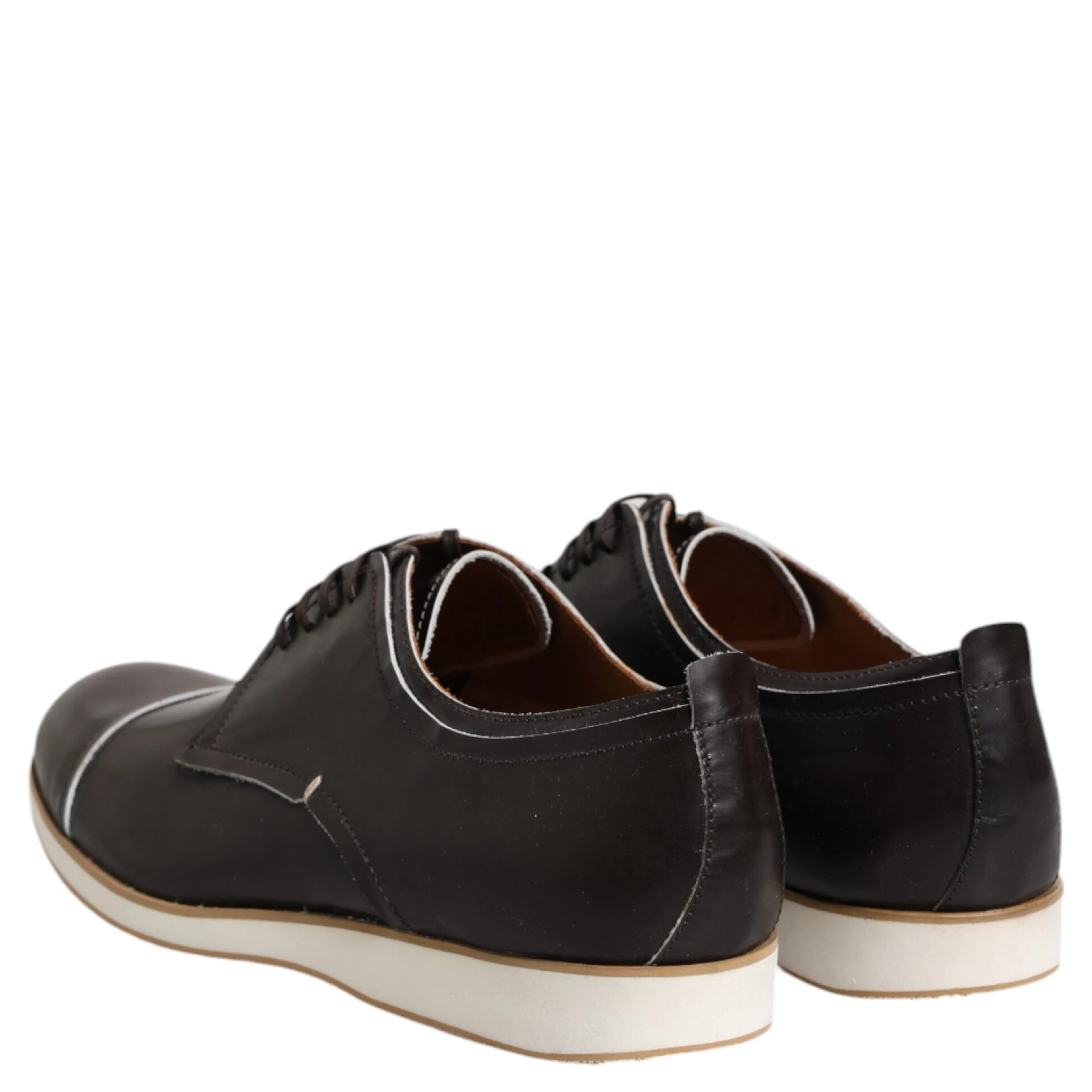 Dark Brown Leather Derby Lace Up Dress Formal Shoes
