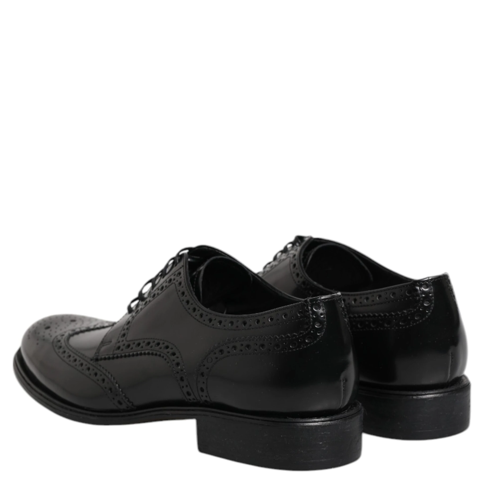 Black Leather Derby Wingtip Formal Shoes
