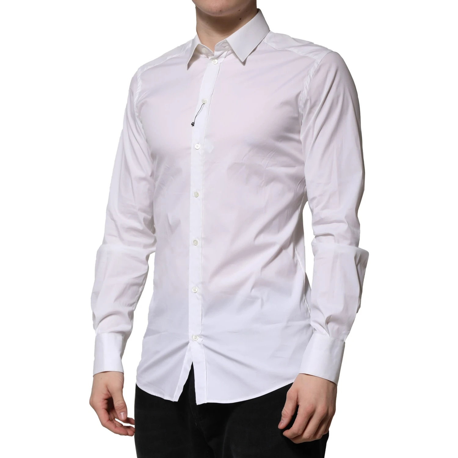 White Cotton Long Sleeves GOLD Formal Shirt