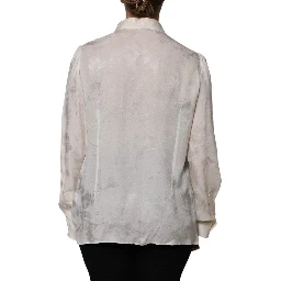 White Button Down Long Sleeves Blouse Top