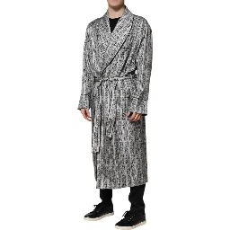 Multicolor Floral Robe Coat Wrap Jacket
