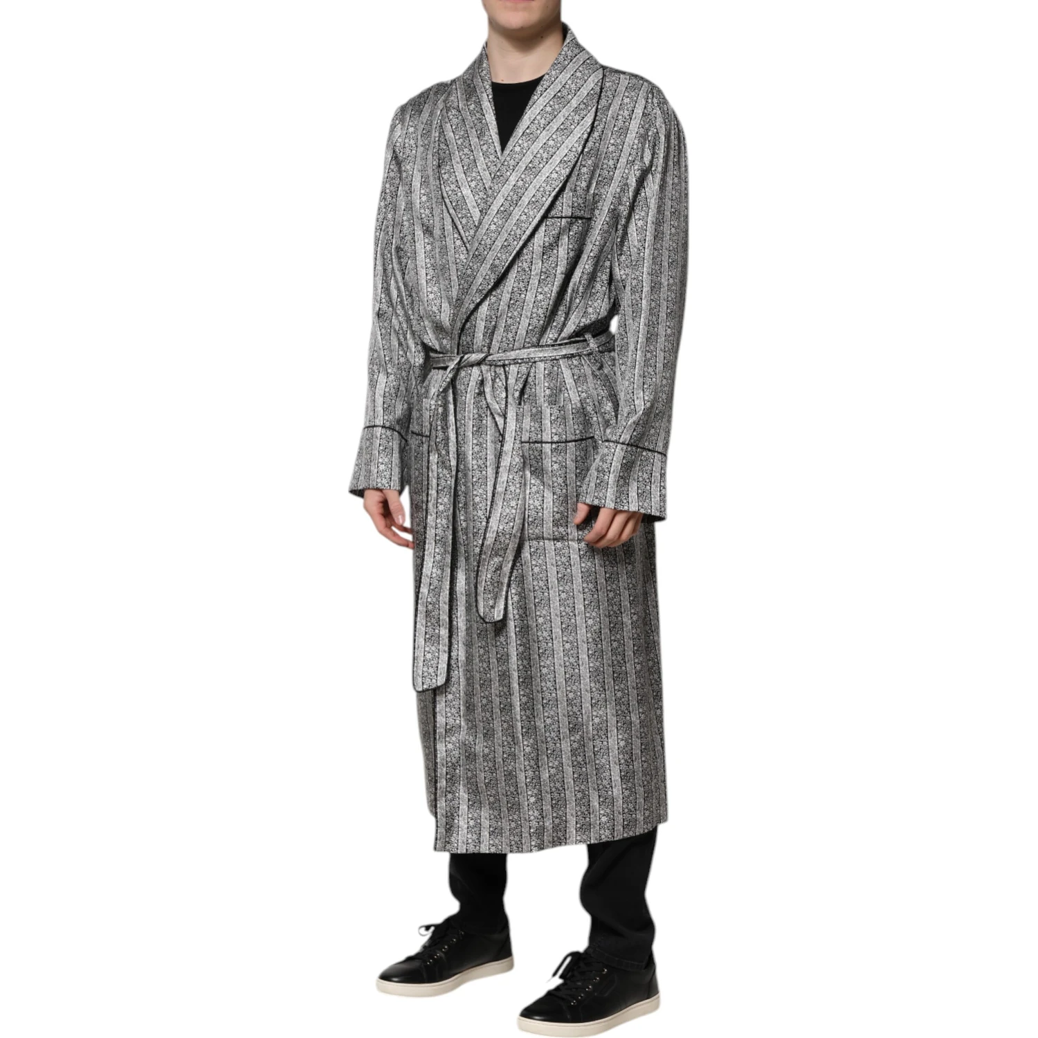 Multicolor Floral Robe Coat Wrap Jacket