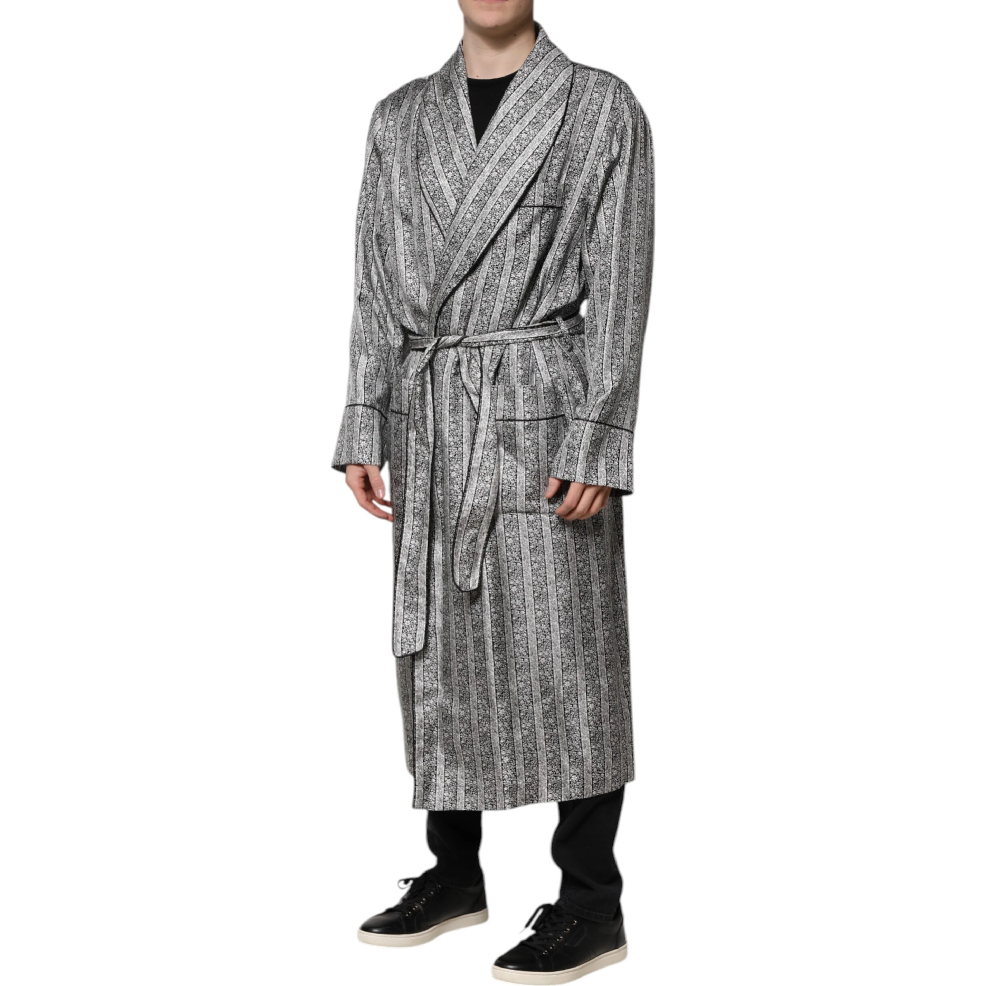 Multicolor Floral Robe Coat Wrap Jacket