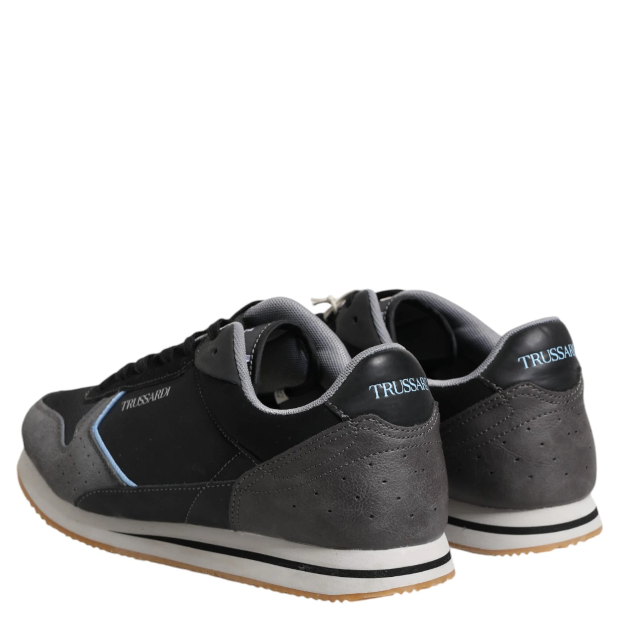 Black Gray Lace Up Low Top Casual Sneakers Shoes