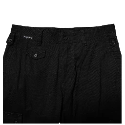 Black Cotton Formal Men Cropped Pants