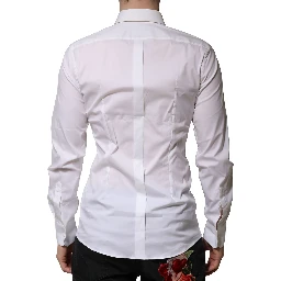 White Cotton Long Sleeves GOLD Formal Shirt