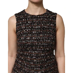 Multicolor Sleeveless Mini Tweed A-line Dress