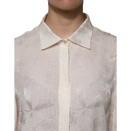 White Button Down Long Sleeves Blouse Top