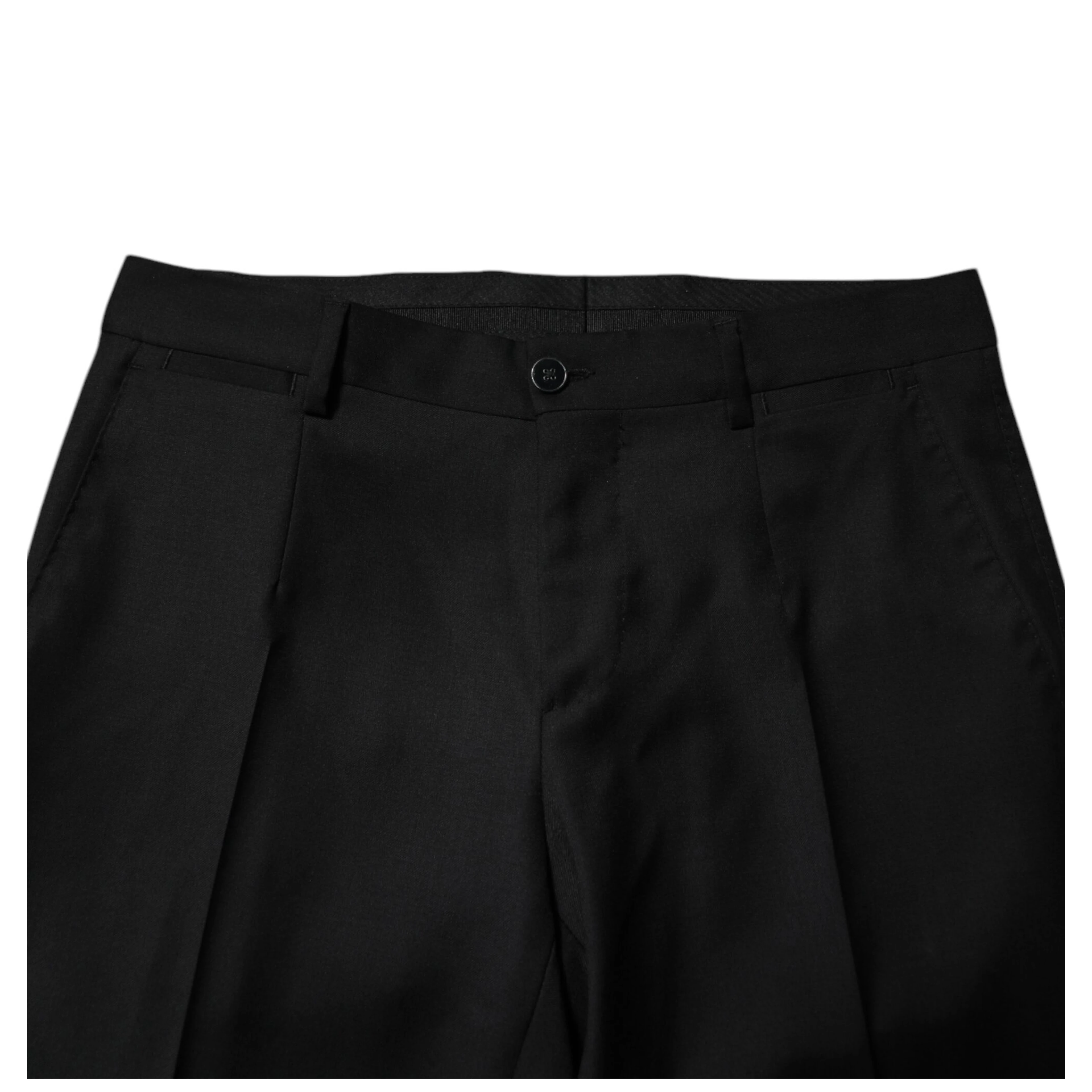 Black Wool Formal Men Slim Pants